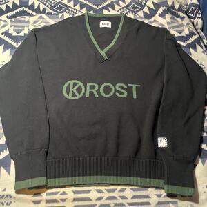 Krost Kosher K Sweater V Neck Pullover Knit Streetwear cotton m